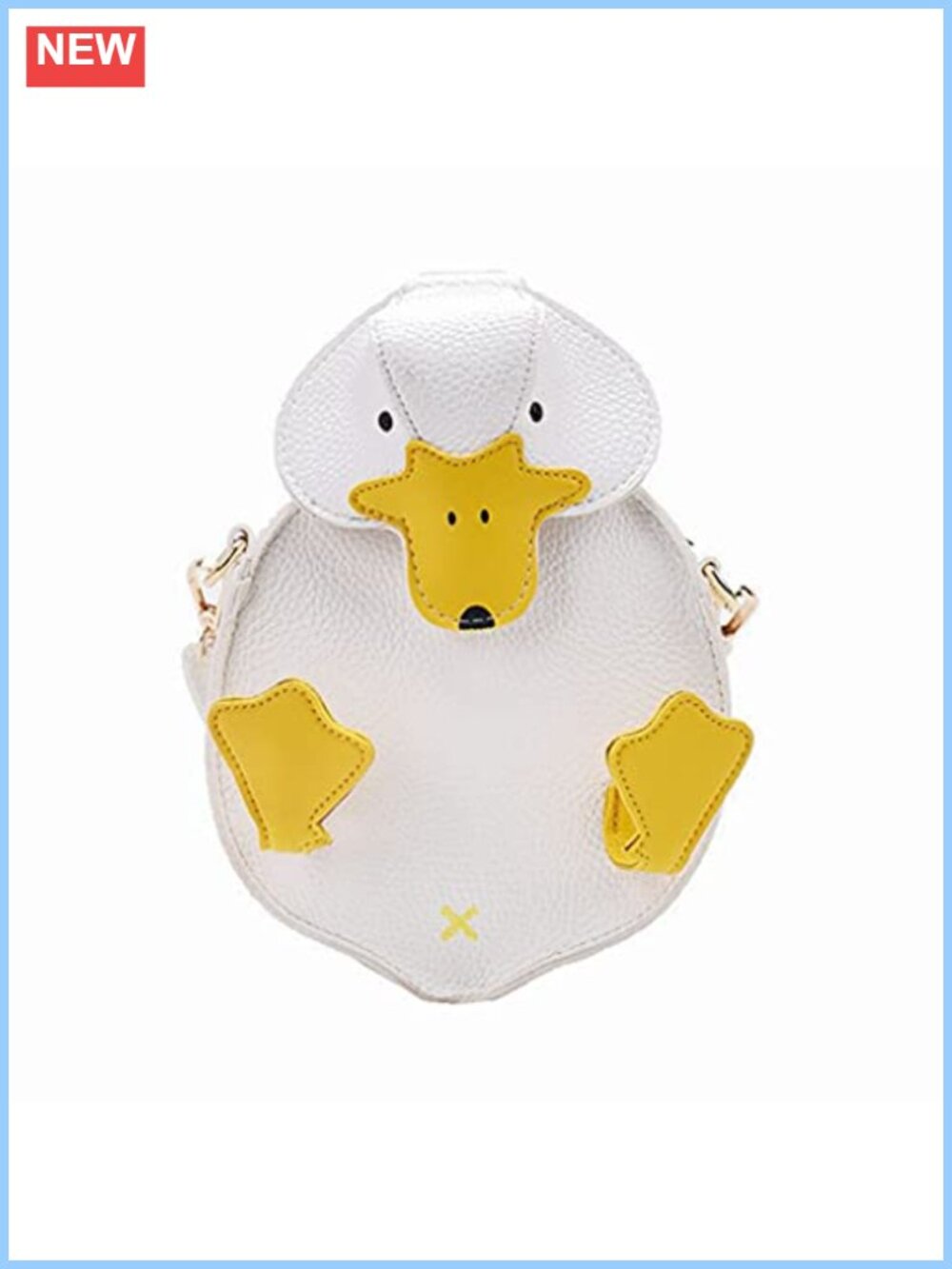 Duck Purse PU Leather Crossbody Bag 3D Cartoon Duckling Shoulder Bag Clutch